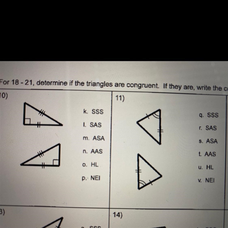 What’s the triangle congruence shortcut answer both!-example-1