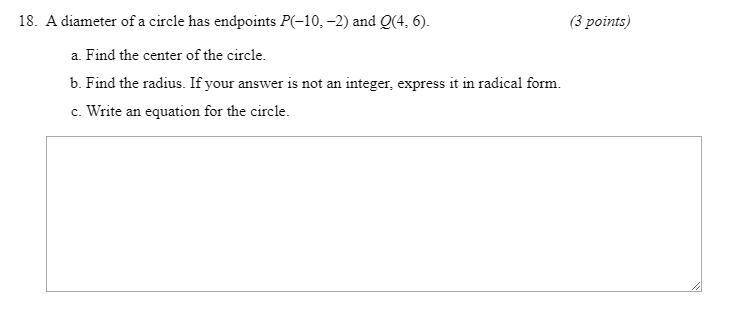 A diameter of a circle has endpoints.-example-1