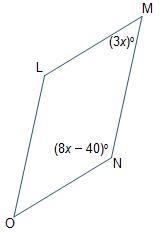 Please help! Figure LMNO is a parallelogram. What is the value of-example-1