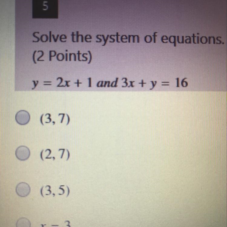 Y=2x+y and 3x+y=16 System of equations?-example-1