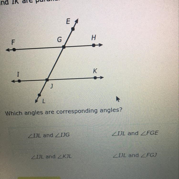 Which angles are corresponding angles-example-1