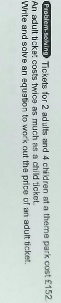100 POINTS PLEASE HELP!!!! Problem-solving Tickets for 2 adults and 4 children at-example-1