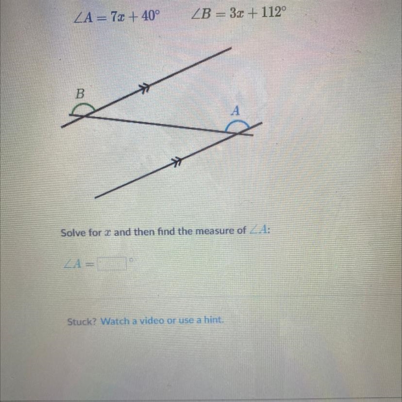 The angle measurements the diagram are represented by the following expressions A-example-1