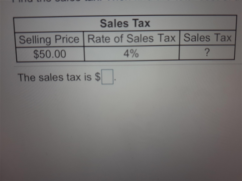 PLZ HELP THIS IS DUE TOMORROW 20 POINTS IF CORRECT!!!! Find the sales tax. Then find-example-1