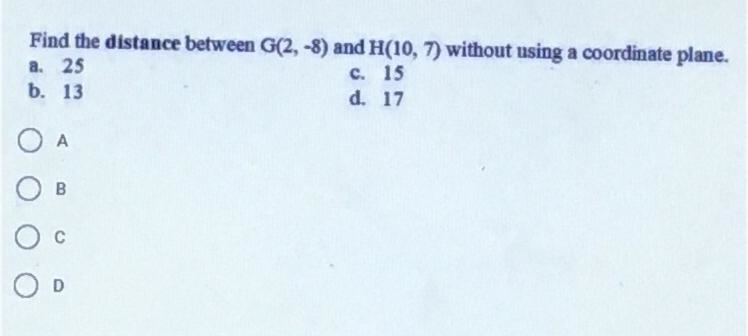 Find the distance without using a coordinateplane-example-1