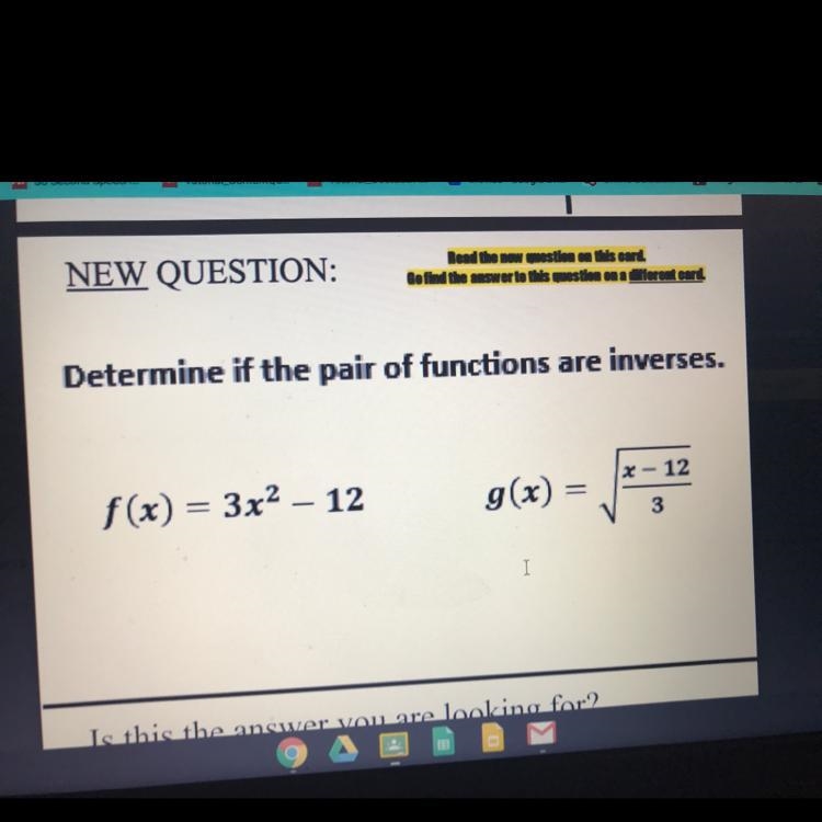 Determine if the pair of functions are inverses.-example-1