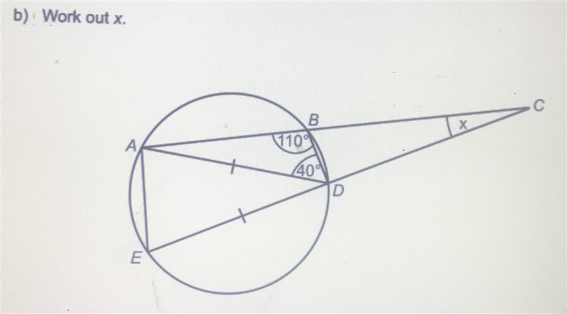 Can someone find x and show my the working out on how to do it . Thank you-example-1