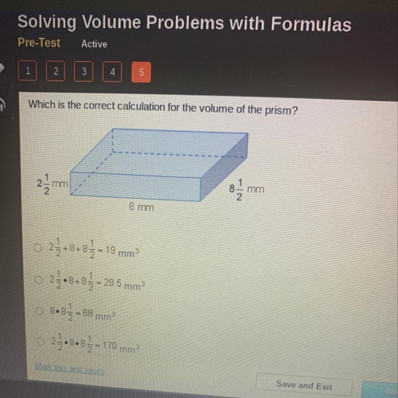 What is the correct calculation for the volume for the prism?-example-1