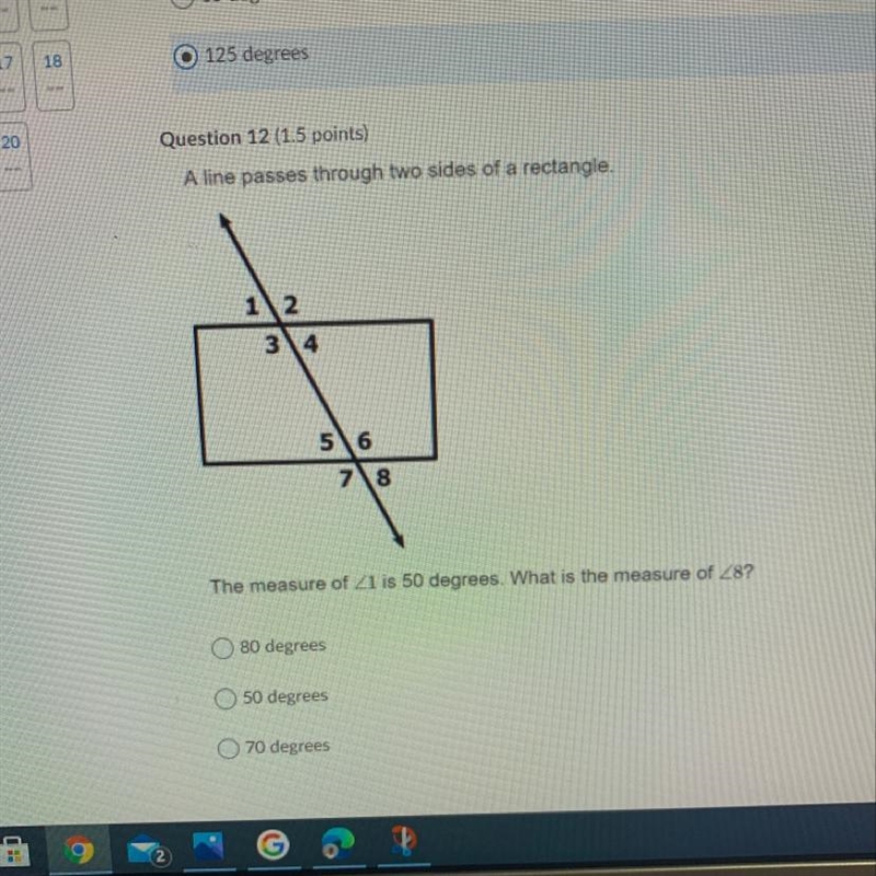 The measure of Z2 is 125 degrees. What is the measure of Z7?-example-1