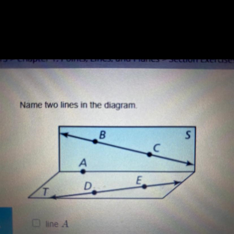 Name two lines in the diagram.-example-1