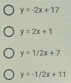 Which of the following equations will create a line that passes through points (4,9) and-example-1