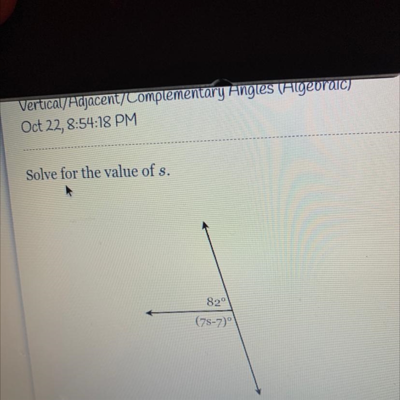 Solve for the value of s. HELP PLS NOW 20 POINTS-example-1