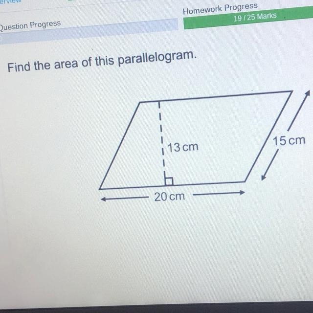 Find the area of this parallelogram-example-1