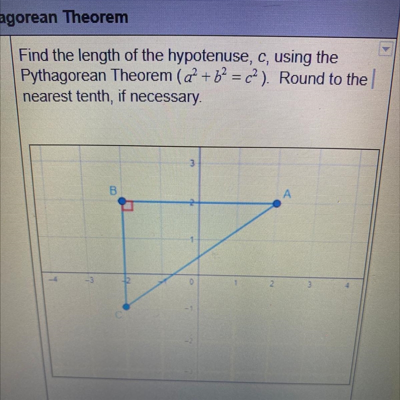 Find the length of the hypotenuse-example-1