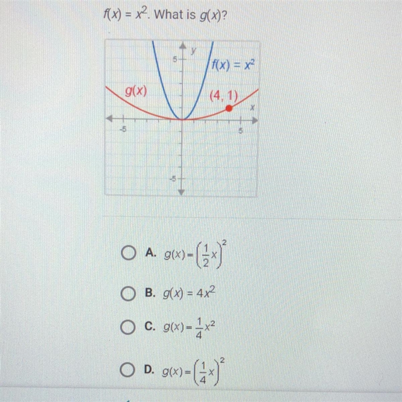 F(x) = x^2 What is g(x)?-example-1