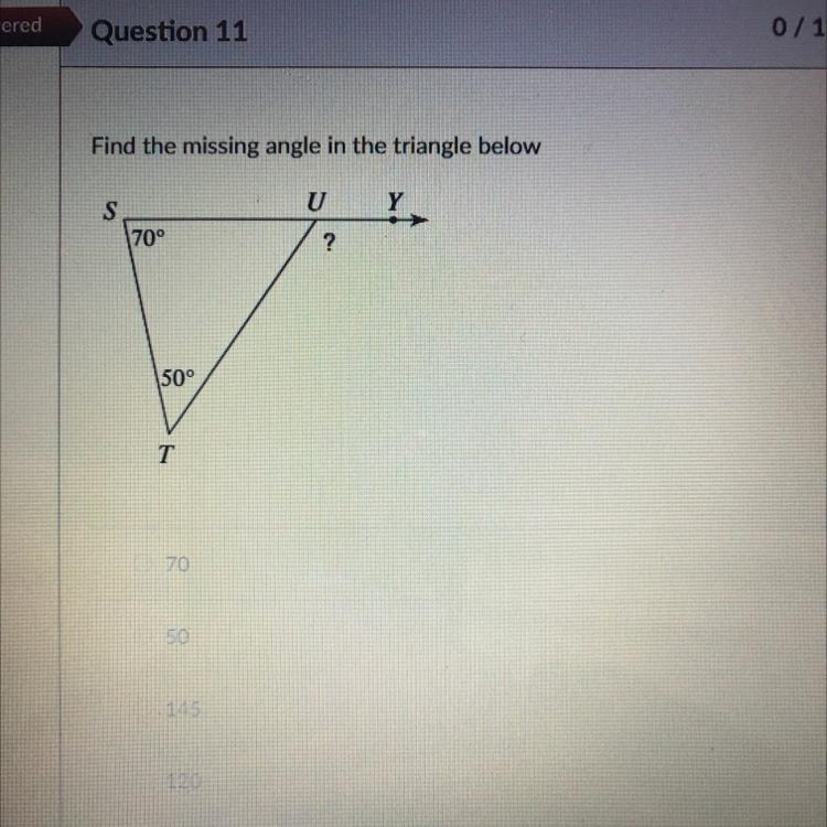 Find the missing angle in the triangle below-example-1