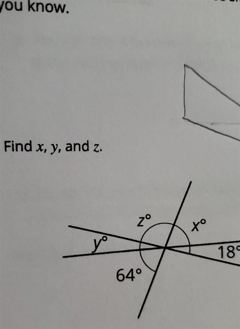 3. Find x, y, and z. zº xº y 18° 64°​-example-1