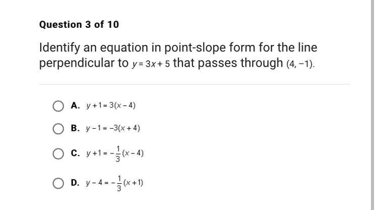 please help :,) identify an equation in slope-intercept form for the line parallel-example-1