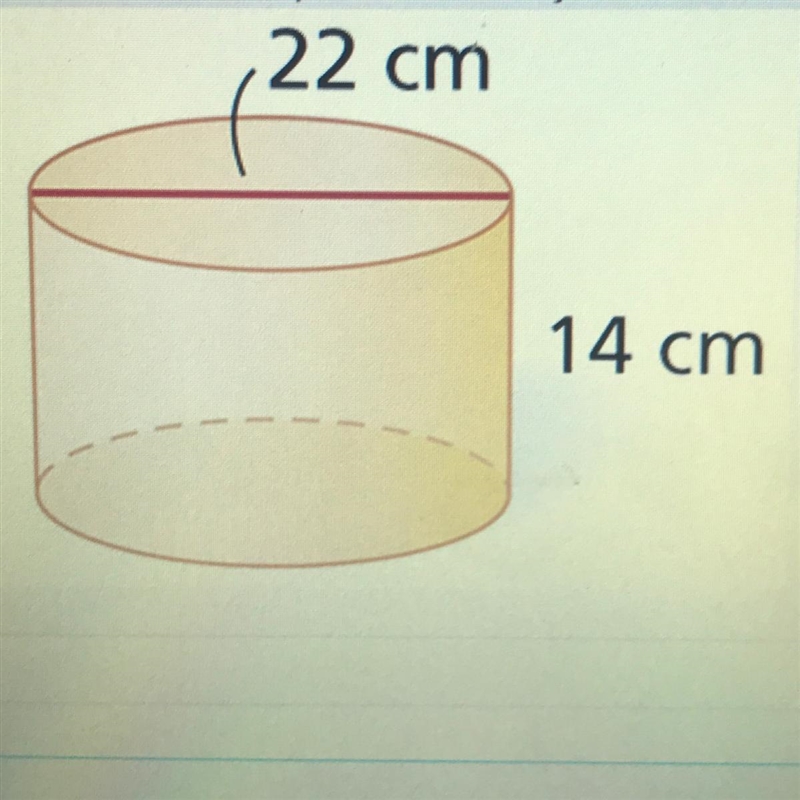 The Surface Area of this cylinder rounded to the nearest square centimeter is S= square-example-1