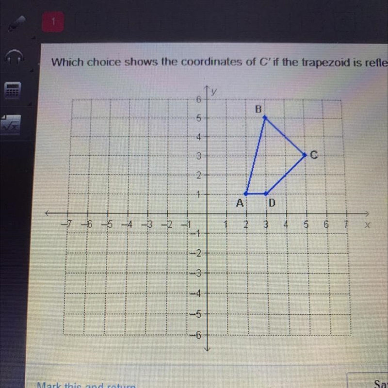 PLEASE HELP DJSNKSKA which choice shows the coordinates of C’ if the trapezoid is-example-1