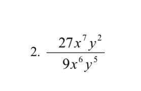 Simplify 27x^7y^2/9x^6y^5-example-1