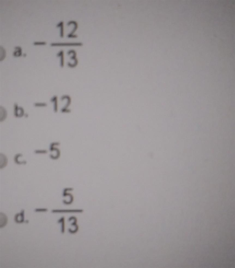 Find the value of cos(θ) for an angle θ in standard position with a terminal Ray that-example-1