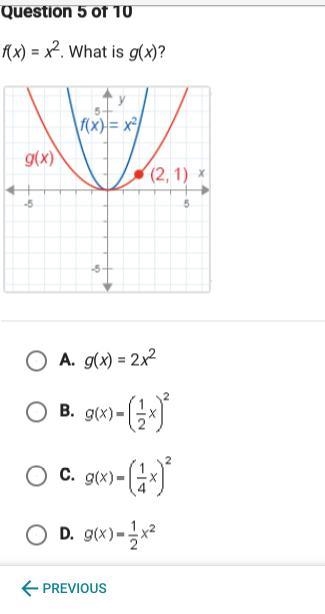 F(x)=x^2 what is g(x)-example-1