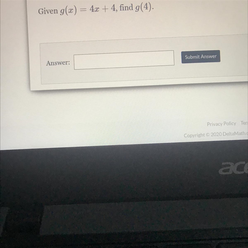 GivenG(x)=4X+4Find G(4)-example-1