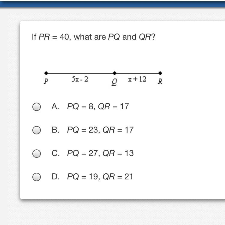 If PR=40, what are PQ and RQ-example-1