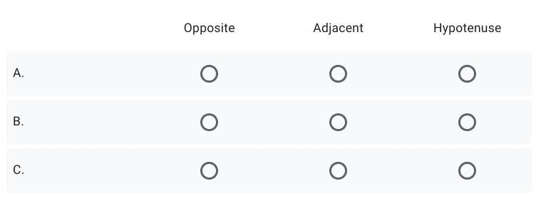 Label the following sides (opposite, adjacent, and hypotenuse) *-example-2