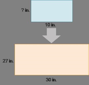 The diagram represents the process of enlarging a rectangle using a scale factor of-example-1