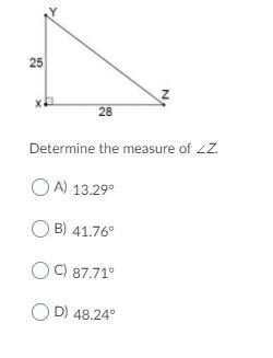 Determine the measure of ∠Z. images attached-example-1