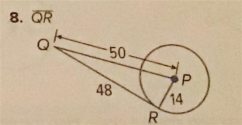 Determine whether this segment is tangent to the given circle.-example-1