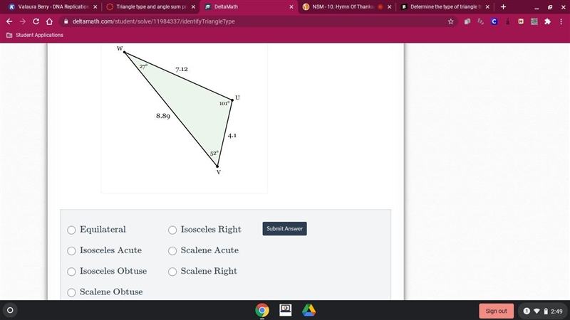 Determine the type of triangle that is drawn below. PLZZ ASAP-example-1