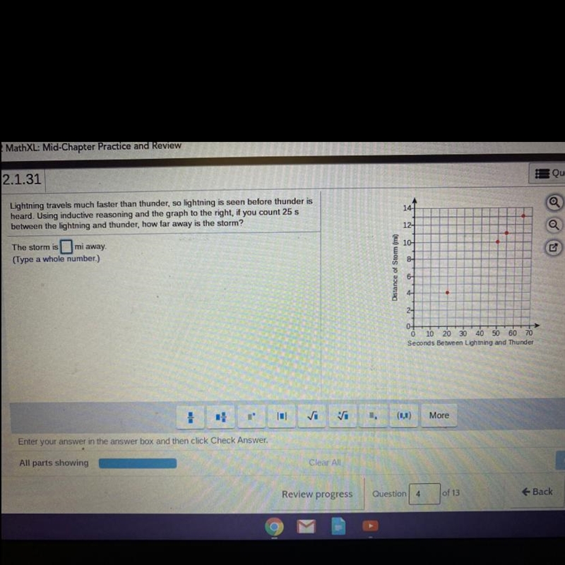 HELP HLEP!!!!!!!!2.1.31 Lightning travels much faster than thunder, so lightning is-example-1