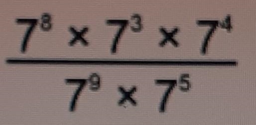 Simplify 7^8 x 7^3 x 7^4 --------------------- 7^9 x 7^5​-example-1