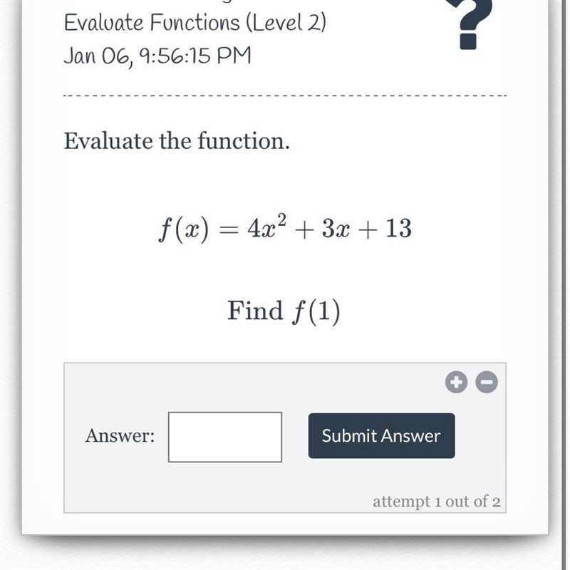 Evaluate the function, Find f(1) HELP!!-example-1