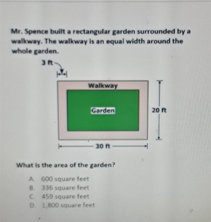 What is the area of the garden. ​-example-1