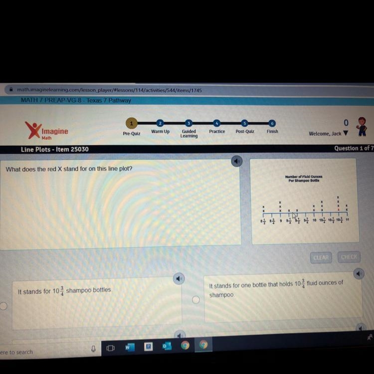 What does the red X stand for on this line plot?-example-1