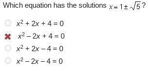 (More quadratic formula) Which equation has the solutions--example-1