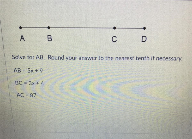 Solve for AB. Round your answer to the nearest tenth if necessary.-example-1