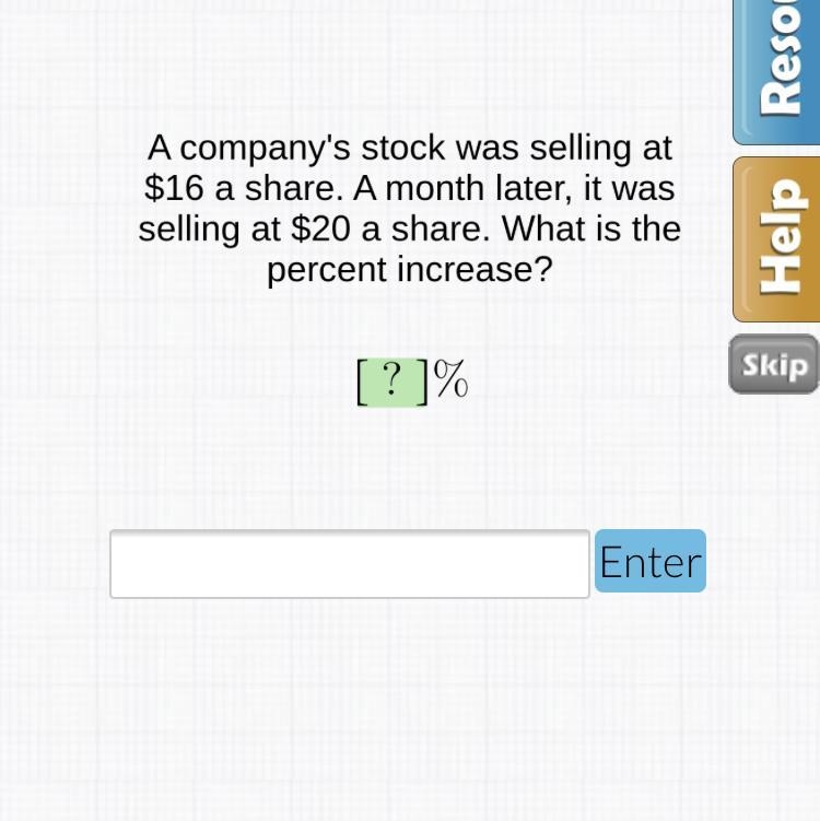 What is the percent increase ???? Help please-example-1