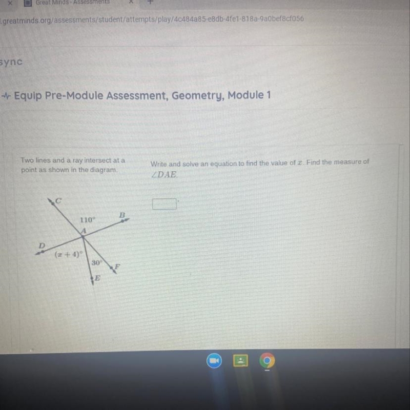 Two lines and a ray intersect at a point as shown in the diagram Write and solve an-example-1