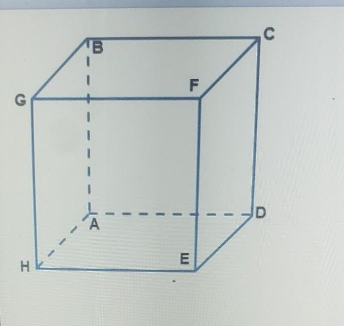 Which line segment is not a diagonal through the interior of the cube shown? BE CH-example-1