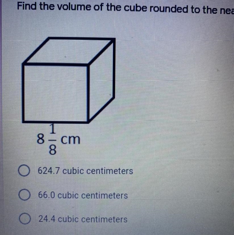 Find the volume of the cube rounded to the nearest 10th-example-1