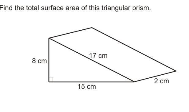 Find the total surface area of this triangular prism-example-1