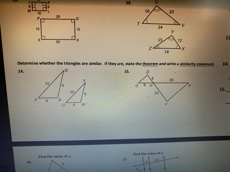 Please help me solve number 14 and 15-example-1