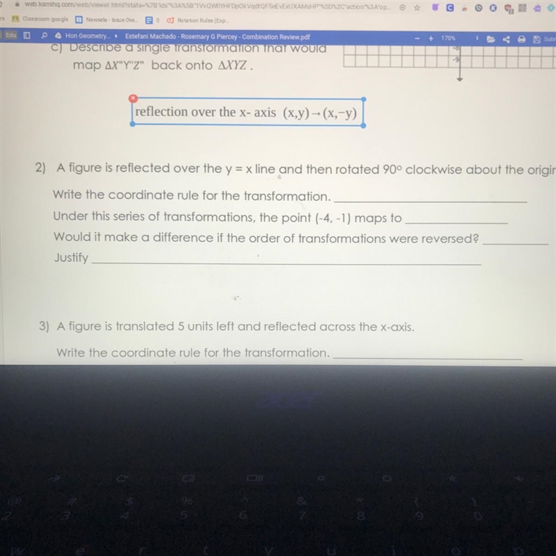 HELPPOO PLEASE EASY POINTS !! A figure is reflected over the y = x line and then rotated-example-1