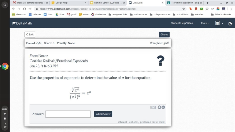 Use the properties of exponents to determine the value of aa for the equation: Screenshot-example-1