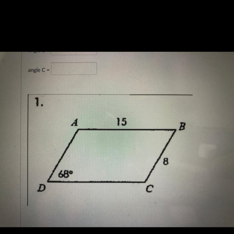 AD= DC= Angle a= Angle b= Angle c=-example-1